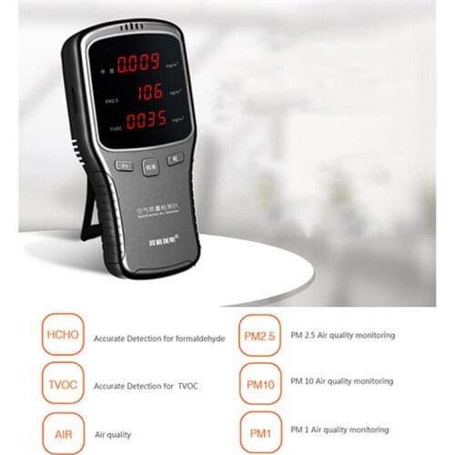 6-in-1 WP6910 PM1.0 PM2.5 PM10 Meter HCHO Meter Air Detector with Rechargeable Lithium Battery Home indoor air quality detector