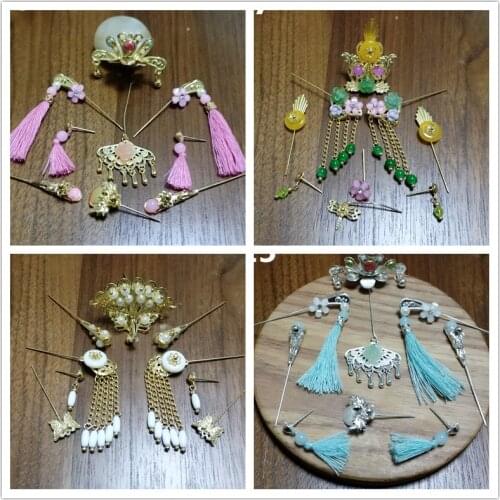 For 30cm chinese kurhn doll Traditional Earrings head decoration doll Play DIY Earrings for BJD Dolls For Barbie Doll Gifts