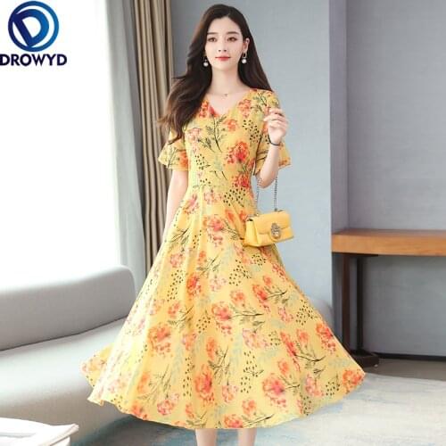 Желтые летние платья DROWYD China At AliExpress