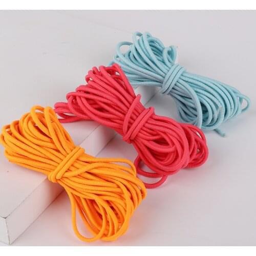 High-Quality Round Elastic Rope Multicolor 2.5mm Elastic Band Trim Ribbon Sewing Spandex Lace Trim Waist Band Garment Accessory