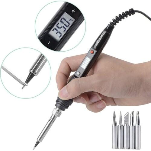 80W Electric Soldering Iron Adjustable Temperature LCD Digital Display 110V 220V Welding Solder Iron Tips Repair Rework Tool Kit