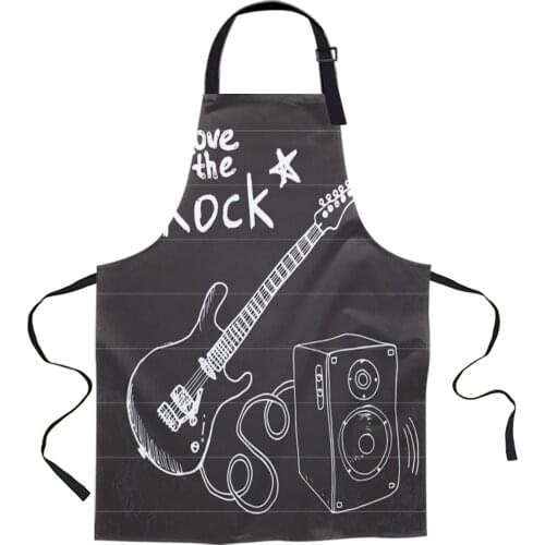 Blackboard Rock Music Aprons for Women Men Kid Cooking Baking Apron Kitchen Utility Equipment Accessories