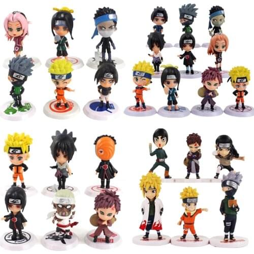 6Pcs/Set 7-8cm Naruto Shippuden Kakashi Minato Gaara Haruno Sakura Sasuke Itachi Anime Figurine Action Figures PVC Model Toys