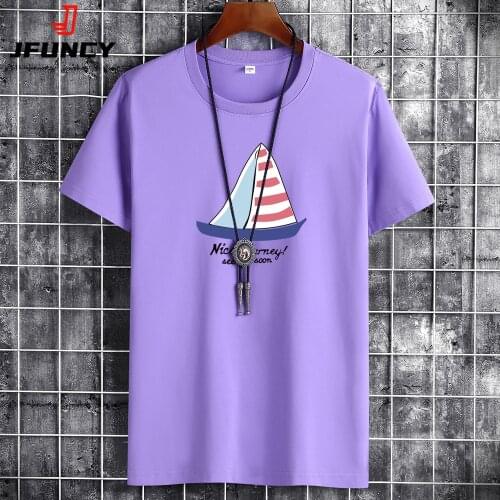 JFUNCY S-6XL Oversize Mens Cotton Tee Shirts Summer Men Casual T-shirt 2021 Fashion New Tshirt Short Sleeve Man Loose Tops