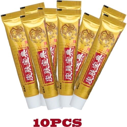 10pcs YIGANERJING Skin Psoriasis Cream Dermatitis Eczematoid Eczema Ointment Treatment Psoriasis Cream Skin Care Cream NO BOX