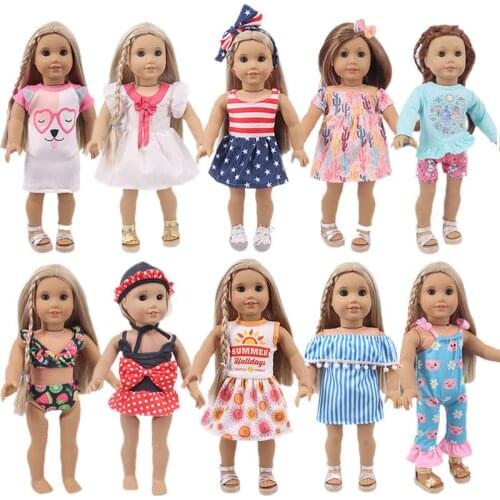 Doll Clothes Dress Personality Printing For 18 Inch American Doll Girls&43 Reborn Baby,Our Generation Accessories For Kids Toy