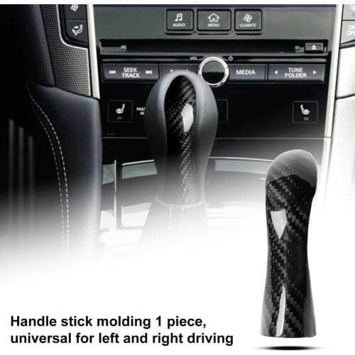 Gear Handle Sticker Curved Arc Non-scratching Carbon Fiber Car Interior Gear Shift Knob Cover for Infiniti Q50 2014-2020 Left/Ri