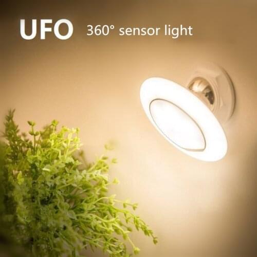 UFO Night Light Free Angle Luminaire With Motion Sensor Light Childrens Night Lamp Bedside Lamps Bedroom Foyer Stair Corridor