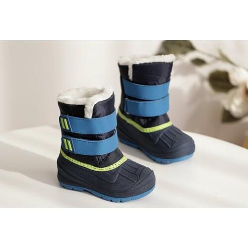 NEW 1pair Winter warm Wool Boy Children Boots Leather Kids ski boots Fashion Children waterproof Snow Boots