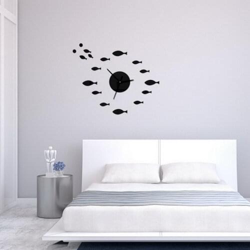 Newly Fish Shape Bedroom Wall Decoration Wall Clock Bedroom Office Home Decor