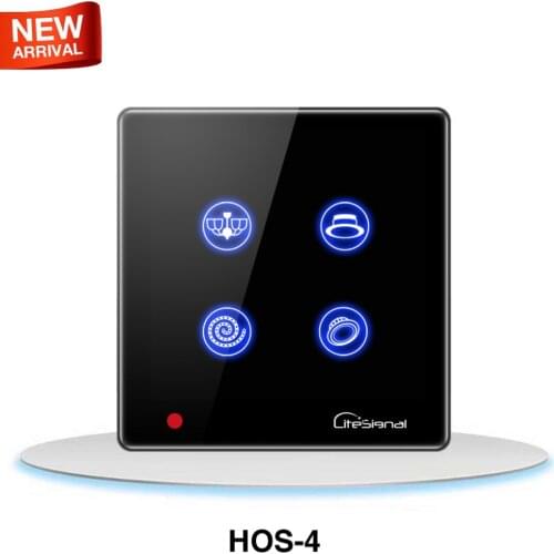New smart home switch touch panel wall switch 4 gang switch with remote control offsite control - HOS-4