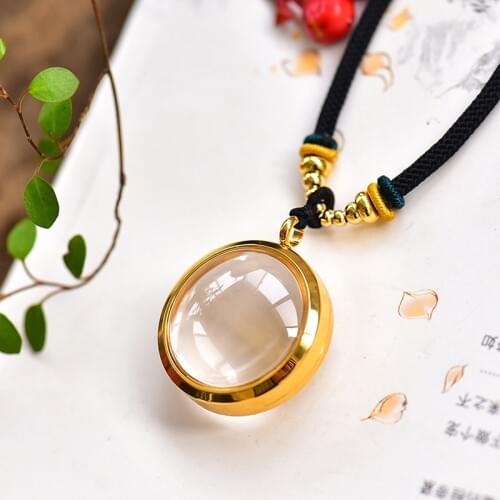 Wholesale White Yellow Natural Crystal Pendant Wishing Bottle Pendant Necklace Lucky for Women Men Evil Spirits Blessing Jewelry
