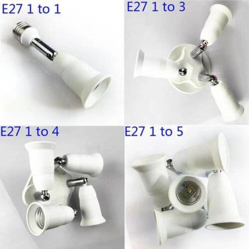 1 to 3 / 1 to 4 / 1 to 5 e27 Lamp Holder Bulb Socket Splitter Lamp Base Fireproof Holder Adapter E27 Converter Socket Spllitter