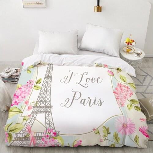 1PCS Duvet Cover,3D HD Printing Quilt Cover 220x240/200x200/140x200,Colorful Eiffel Tower Bedding King/Queen/Double Drop Ship