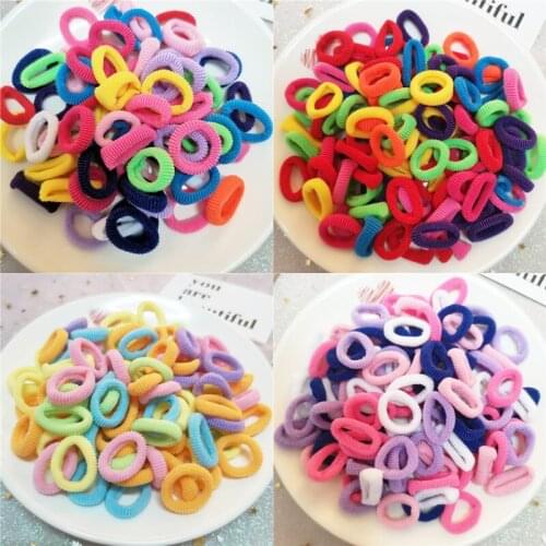 100/200pcs Baby Girls Hairbands Children Kids Headbands Mini Disposable Ponytail Holder Rubber Bands Gum for Hair Accessories