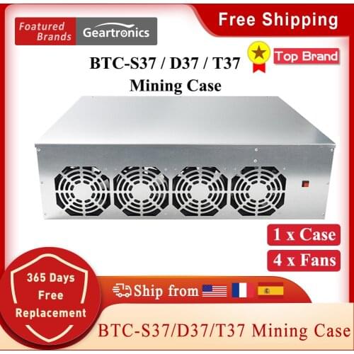 BTC S37 D37 T37 Mining Case Bitcoin Crypto Miner Chassis 8 GPU Low Power Motherboard With 4 Fan 8GB RAM MSATA SSD Ethereum Miner