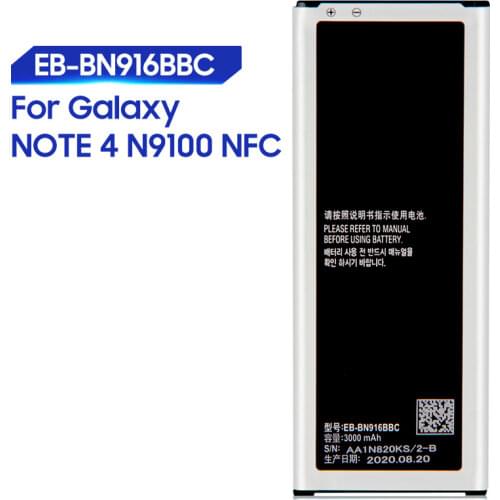 Original Replacement Samsung Battery For Galaxy NOTE4 N9100 N9106W N9108V N9109V NOTE 4 With NFC EB-BN916BBC 3000mAh