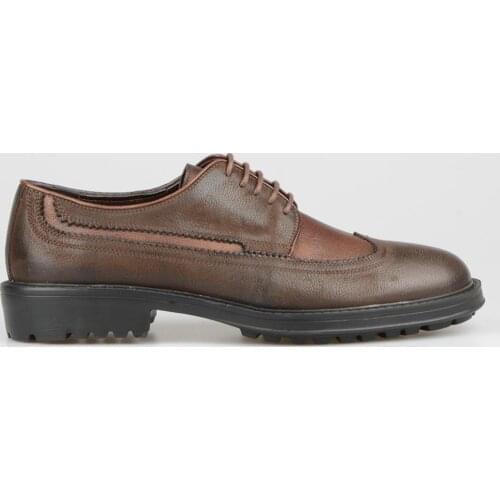 FootCourt- Brown Genuine Leather Oxford Men Shoes Casual Men Office Dress Business Shoes Light Eva Soles New Collection Handmade