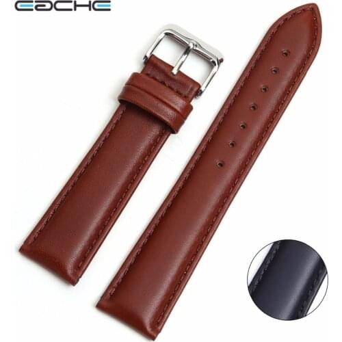 EACHE Top Quality Western Calfskin leather Watch Straps Black Brown