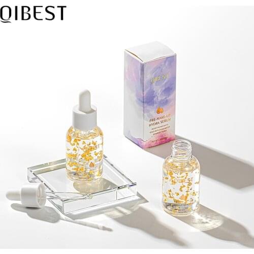 QIBEST Face Care Gold Foil Essence Face Base Primer Skin Care Face Gold Serum Professional Makeup Skin Primer Moisturize Primer