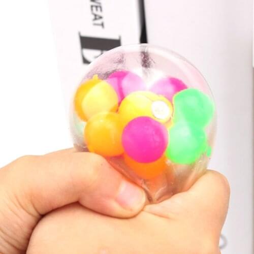 1pc transparent pressure ball color ball autism vent ball grape ball pinch music vent toy children
