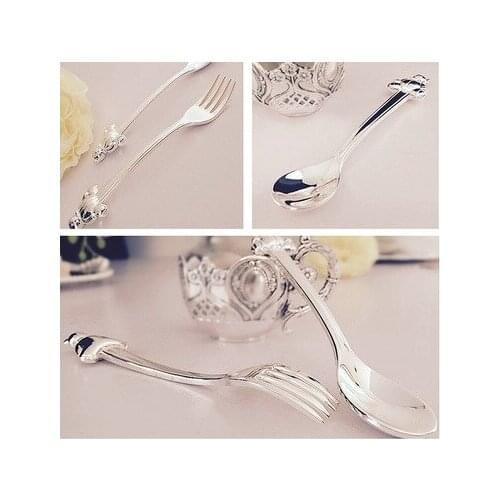 Silver bear Stainless Steel 2 pcs/set Western Tableware Set Knife Spoon Dinnerware Set Restaurant Service Tools snack coffee