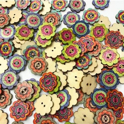 250PCS Vintage 2 Holes 20mm Natural Wooden Buttons Round Spiral Sewing Buttons Scrapbooking 2 Holes Sewing Accessories for Child
