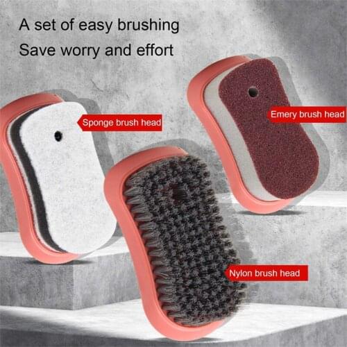3 In 1 Cleaning Brush Liquid Addition Laundry Brush Replaceable Sponge Brush Head Scrubber Dish Kitchen Cleaning Tool