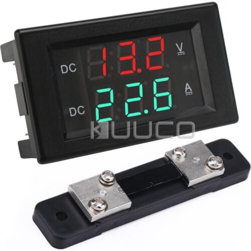 5 PCS/LOT Digital Voltage/Current Meter DC 4.5~100V/50A Digital Meter/Tester DC 12V 24V Voltmeter Ammeter + 50A Shunt