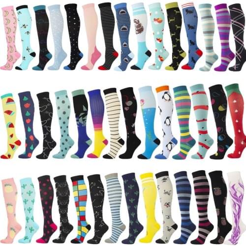 58 Styles Of Unisex Compression Stockings. Cycling Socks Suitable For Diabetes, Edema, Varicose Veins, And Marathon Running
