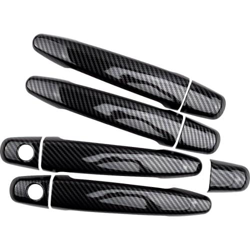 9Pcs/set Exterior Door Handle Covers Trims Carbon Fiber Texture fit for Toyota Tacoma Pickup 2005-2010 2011 2012 2013 2014 2015