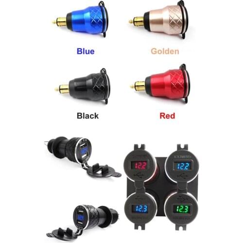 Auto Car 4.2A Double USB Power Adapter Socket Charger with LED Display Motorcycle Voltmeter Voltage Meter