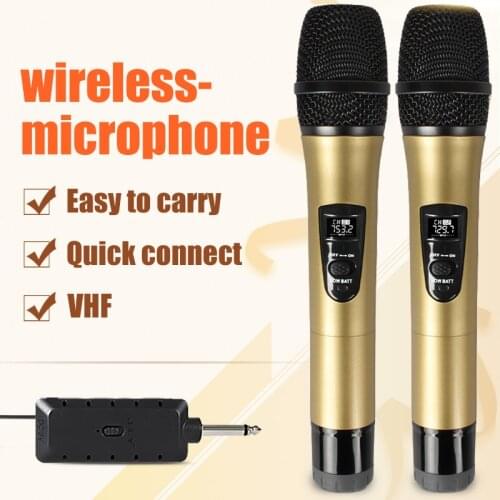 E8 2 Wireless Microphone VHF Professional Mic Tansmitter Receiver dj For Square Speaker Mixer Live Sound Card K song Karaoke