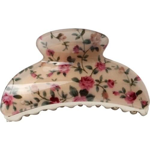 Large Size High Quality Floral Arcylic Hair Clip Shiny Crab Hair Claws For Women Girl Hair Accessories Can Claw Thick Hair