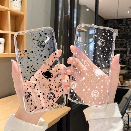 ZUIDID Space Planet Transparent Phone Case For iPhone 7 11 Pro XS MAX 12 X SE2020 XR 8 6Plus Cute Star Soft Cover Silicone Shell