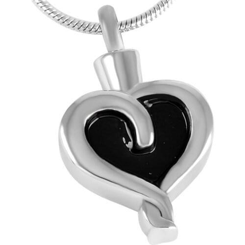 CMJ8320 Wholesale Black Enamel Elegant Shape Stainless Steel ' Hold Love 'Cremation Jewelry Pendant Necklace Women
