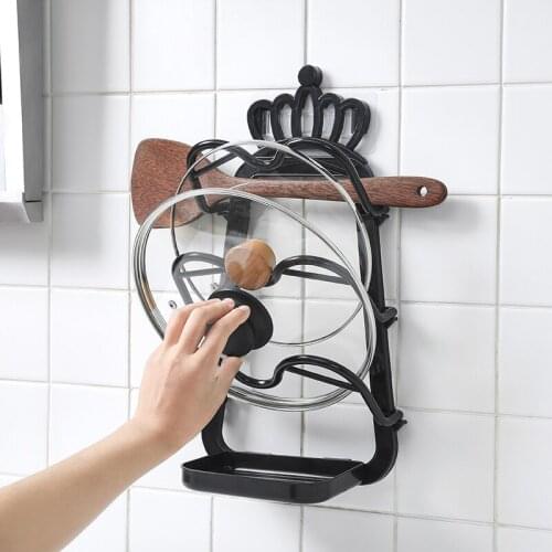 Rack Pot Lid Holder Wall Hanging Tool Space Aluminum Kitchen Accessories Tool Pot Pan Cover Shell Cover Bracket Storage Holder
