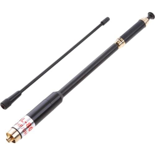 Dual Band (144/430mh) Sma-f High Gain Retractable / Telescopic Foldable Antenna for Kenwood Baofeng Puxing Walkie Talkies