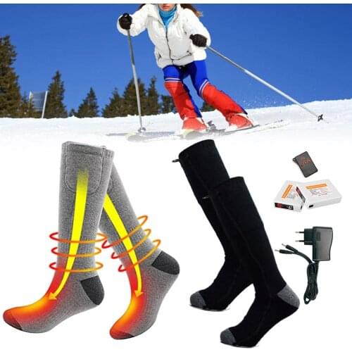 3.7V US/EU Remote Control Electric Hot Socks 2200m Charging Thermostat Lithium Battery Heating Socks Cycling Thermal Sock