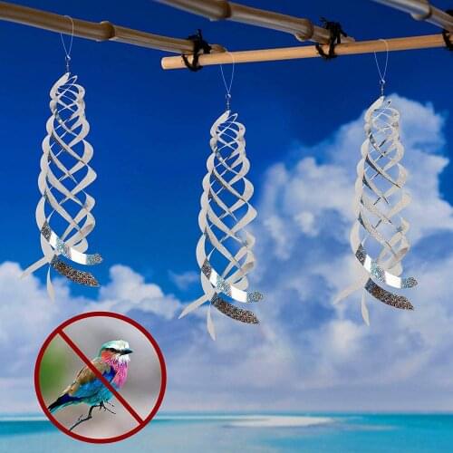 Anti Bird Laser Windmill Bird Repeller Windmill Silver Pinwheels Reflective Bird Scare Deterrent Driving Windmill String