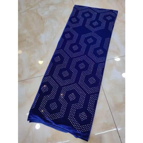 Best Quality African Velvet Lace Fabric Fashion Embroidery French Tulle Lace SYJ-766812 with full rhinestones