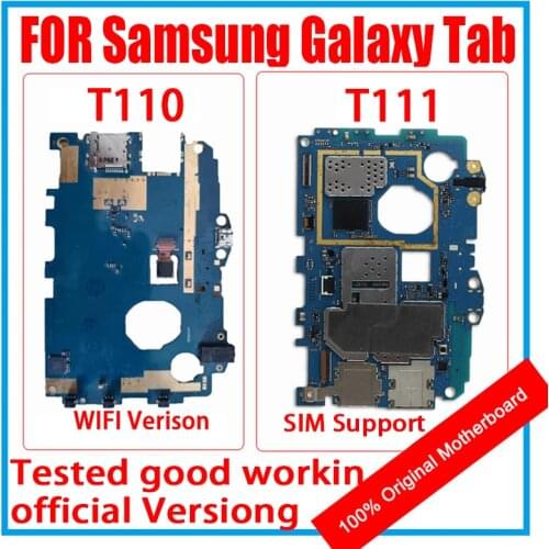 For Samsung Galaxy Tab 3 Lite T110 T111 Motherboard Android OS WiFi / SIM Clean Original Replaced Board With Full Chip Mainboard