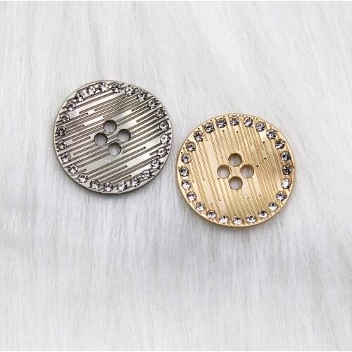 Metal & Rhinestone Button Clothes Sweater Coat Decoration Suit Flat good quality Button Accessories DIY Clothing 2Pcs/Pot X-019