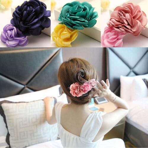 Fashion Baby Girls Kids Big Rose Flower Hairpin Bows Clips Hair Clips Barrettes