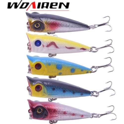 5Pcs Popper Fishing lure kit 50mm 4.5g Artificial Mini Hard Baits Pencil Lures set Wobbler Carp Pesca Fishing Tackle WD-329