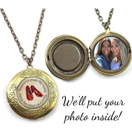 Personalized Photo Locket Necklace,Customized with your Photo, Bronze, Silver, Rose Gold, Gunmetal,Round Picture Charm Necklace
