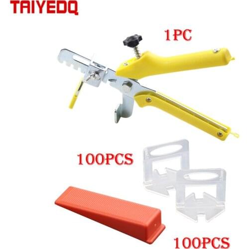 1.5/2/2.5/3mm 1Pc Pliers+ 100Pcs Clips+ 100Pcs Wedges Wall Floor Ceramic Tile Leveling System Tiling Spacer Leveler Locators
