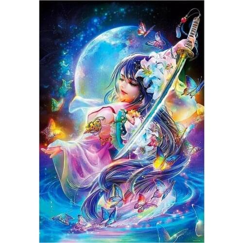 DIY Full Circle Diamond Painting Home Decoration Art Crafts Hotel Office Decoration And Gifts Butterfly Girl