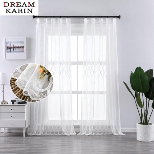 DK Sheer Curtains Wavy Lines Curtains For Living Room Bedroom Tulle Curtains For Kitchen Custom Made Curtains Decoration