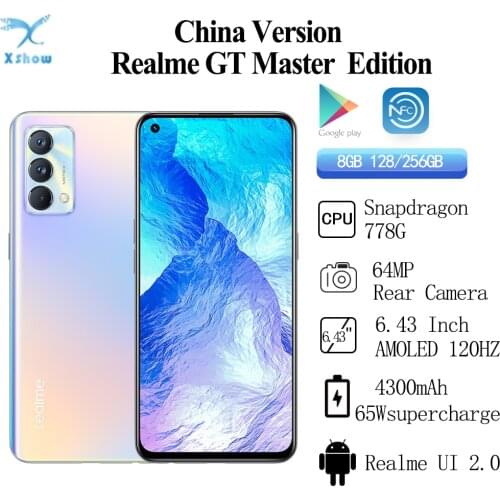 Realme GT Master Edition 5GSmartphone Snapdragon 778G 6.43'' 120Hz Super AMOLED 65W Fast Charge 4300mAh 64MP Camera OTA NFC